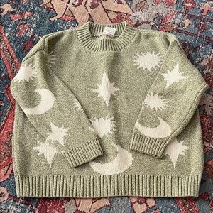 Kids Star and Moon Sweater - Green